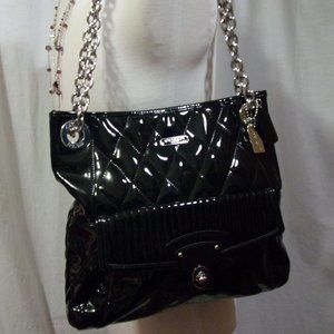 Authentic Coach Black Quilted Patent Leather NWOT